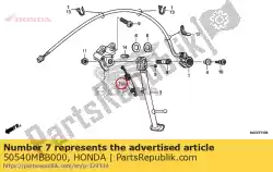 Aqui você pode pedir o spring assy., side stand em Honda , com o número da peça 50540MBB000: