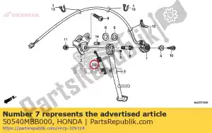 honda 50540MBB000 spring assy., side stand - Lado inferior