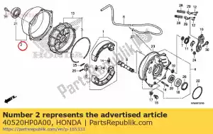 Honda 40520HP0A00 dekking ass., trommel - Onderkant
