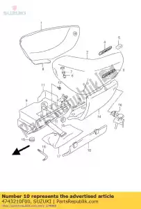 suzuki 4743210F00 tampa, porta-ferramentas - Lado inferior