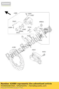 Kawasaki 430800085483 caliper-sub-assy, ??rr, r.go - Onderkant