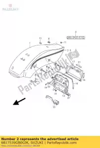 suzuki 6817539GB0GJK bande, garde-boue arrière - La partie au fond