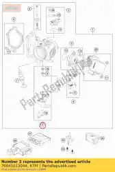 Ici, vous pouvez commander le tuyau de carburant cpl. Auprès de KTM , avec le numéro de pièce 79041013044:
