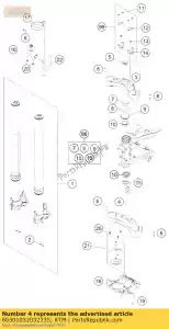 ktm 6030103203233S grampo triplo inferior cpl. - Lado inferior