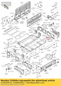 kawasaki 310640635 01 tubería-comp, rr, rh - Lado inferior