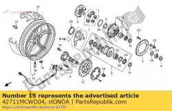 Aqui você pode pedir o nenhuma descrição disponível no momento em Honda , com o número da peça 42711MCWD04: