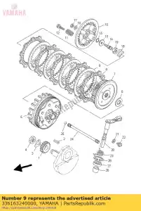 yamaha 336163240000 placa, embreagem 1 - Lado inferior