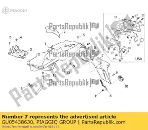 Piaggio Group GU05438630 number plate holder - Bottom side