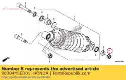 Qui puoi ordinare dado, u, flangia, 10mm da Honda , con numero parte 90304MJED01: