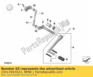 bmw 23417693523 eixo seletor - Lado inferior