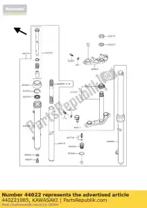 Kawasaki 440221085 horquilla de cilindro - Lado inferior