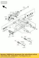 33001008118R, Kawasaki, Arm-comp-swing, zwart kawasaki er6f  b er6n er650 a ex650 er 6f abs 6n 650 , Nieuw