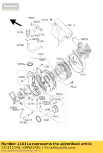 Kawasaki 110111548 case-air filter,chamb - Bottom side