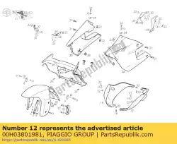 Ici, vous pouvez commander le couvercle de radiateur auprès de Piaggio Group , avec le numéro de pièce 00H03801981: