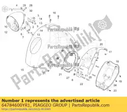 Tutaj możesz zamówić czapka reflektora od Piaggio Group , z numerem części 64784600YR1: