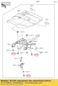 kawasaki 921540899 bolt,flanged,6x16 kx450fcf - Bottom side