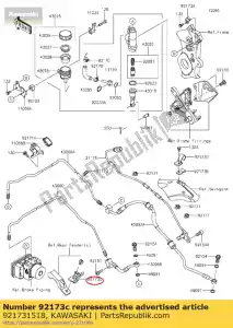 kawasaki 921731518 abrazadera, brazo oscilante, rr zx1000rgf - Lado inferior