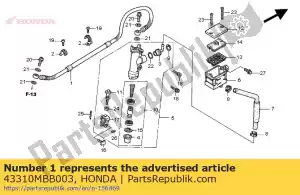 Honda 43310MBB003 tuyau, rr brk - La partie au fond