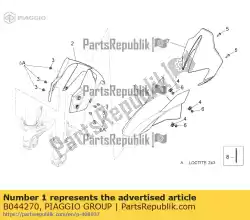 Aqui você pode pedir o guarda-lamas dianteiro em Piaggio Group , com o número da peça B044270: