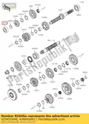 kogellager, dg2152rddsh zx100 van Kawasaki, met onderdeel nummer 920450048, bestel je hier online: