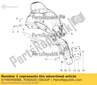 67490400BR, Piaggio Group, proteção traseira piaggio liberty zapc51101, zapm78103, zapc51103 0 50 2011 2016 2017, Novo