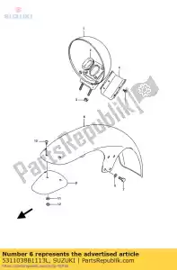 suzuki 5311038B1113L spatbord, voorkant - Onderkant