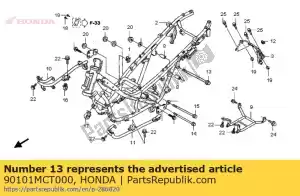 Honda 90101MCT000 perno, brida, 10x381 - Lado inferior