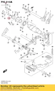 suzuki 2531238A00 pin,shift cam - Bottom side