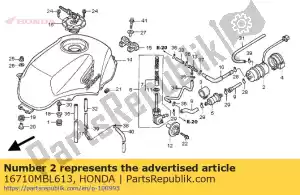 Honda 16710MBL613 pump assy., fuel - Bottom side