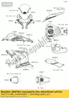 560751580, Kawasaki, padrão, cobertura lateral., lh, para cima zx100 kawasaki  zx 1000 2016 2017 2018, Novo