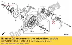 Aqui você pode pedir o anel de retenção, interno (188) em Honda , com o número da peça 90651MCH000: