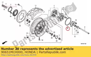 honda 90651MCH000 anel de retenção, interno (188) - Lado inferior