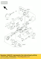 230371389, Kawasaki, lamp-assy-signaal, rr, r vn1500-n kawasaki vn 1500 2000 2001 2002 2003, Nieuw