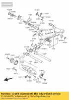 13165S005, Kawasaki, pal, schakelnok aandrijving lv100 kawasaki klv 1000 2004 2005, Nieuw