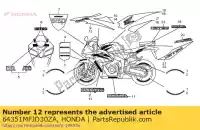 64351MFJD30ZA, Honda, marque, l. capot central * typ honda cbr  rr hannspree rra cbr600rr 600 , Nouveau