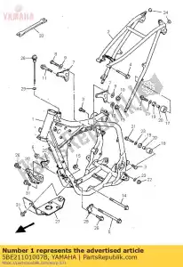 Yamaha 5BE21101007B moldura frontal comp. - Lado inferior