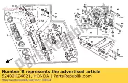 Here you can order the no description available at the moment from Honda, with part number 52402KZ4821: