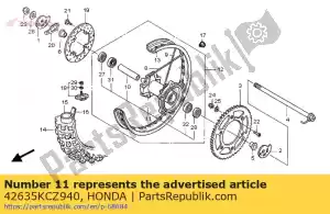 Honda 42635KCZ940 hub sub assy, ??rr - Lado inferior