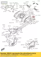 35023Y002933, Kawasaki, parafango posteriore, nero kvf300ccf kawasaki  brute force kvf 300 2012 2013 2015 2016 2017 2018 2020 2021, Nuovo