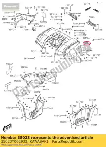 kawasaki 35023Y002933 garde-boue arrière, noir kvf300ccf - La partie au fond