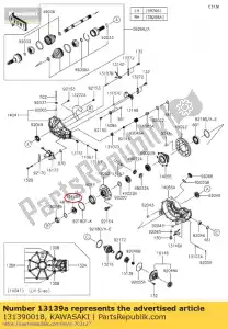 kawasaki 131390018 01 palanca de cambios, bloqueo del diferencial - Lado inferior