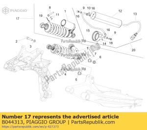 aprilia B044313 amortyzator kpl. - Dół