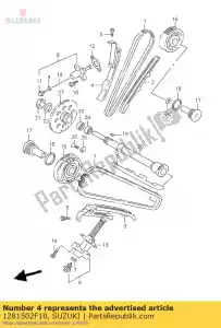 Suzuki 1281502F10 spanrol, achter - Onderkant