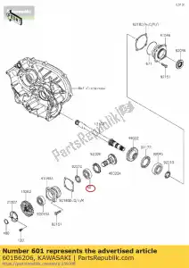 Kawasaki 601B6206 cuscinetto a sfere, n. 6206 - Il fondo