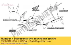 Aquí puede pedir emblema, cubierta lateral de Honda , con el número de pieza 83605MEJ000: