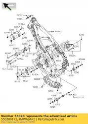 Ici, vous pouvez commander le garde, moteur, fr, lh kx250t6f auprès de Kawasaki , avec le numéro de pièce 550200175: