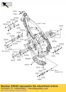 kawasaki 550200175 garde, moteur, fr, lh kx250t6f - La partie au fond