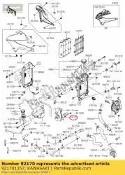 Ici, vous pouvez commander le serrer auprès de Kawasaki , avec le numéro de pièce 921701357: