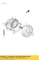 Aqui você pode pedir o conjunto do estator em Suzuki , com o número da peça 3210138B02: