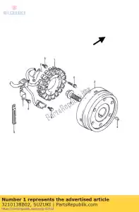 Suzuki 3210138B02 conjunto do estator - Lado inferior